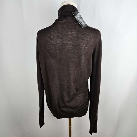 NWT Worth NY Chocolate Chip Cotton Turtleneck Pullover Sweater Large $298 - Picture 3 of 10